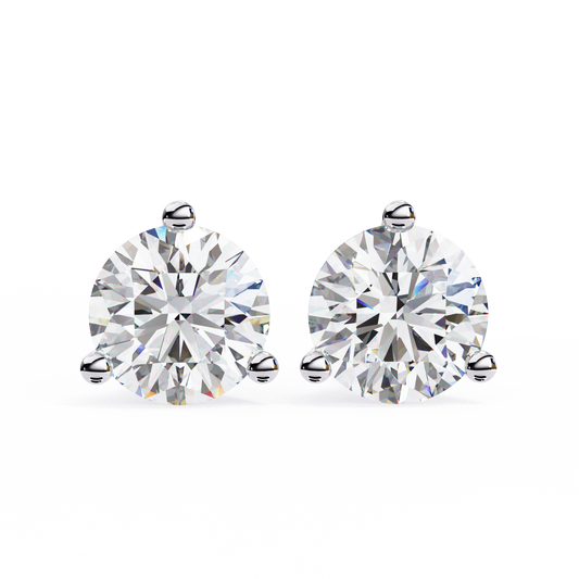 Finora Jewelry Round Moissanite Stud Earrings | Finora Signature Sparkle