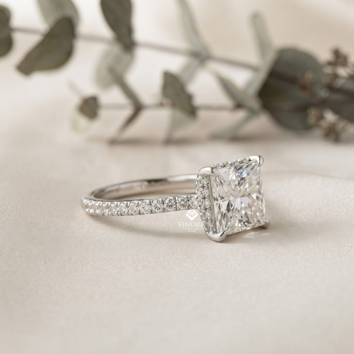 radiant princess cut solitaire engagement ring – elegant classic gift for her – perfect for birthday, proposal, or anniversary – custom 925 silver / 10k / 14k gold / platinum – finora signature