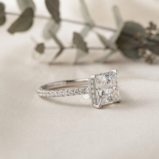 Radiant Princess Cut Solitaire Engagement Ring – Elegant Classic Gift for Her – Perfect for Birthday, Proposal, or Anniversary – Custom 925 Silver / 10K / 14K Gold / Platinum – Finora Signature