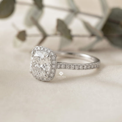 Cushion Cut Halo Ring – Perfect for Engagements or Milestone Anniversaries