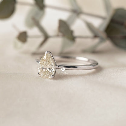 Sunshine Yellow Oval Gem Ring  –  14K Gold Elegant Engagement Ring
