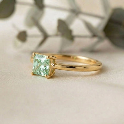 Vintage Sapphire Engagement Ring – Elegant Teal Stone Ring –  Timeless Wedding Jewelry