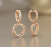 Interlocking Circle Drop Earrings-Hoop Earrings