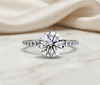 Round Cut Moissanite Engagement Ring – 2.38 CT Center – Pavé Band – 925 Silver / 10K & 14K Gold / Platinum | Finora Jewelry