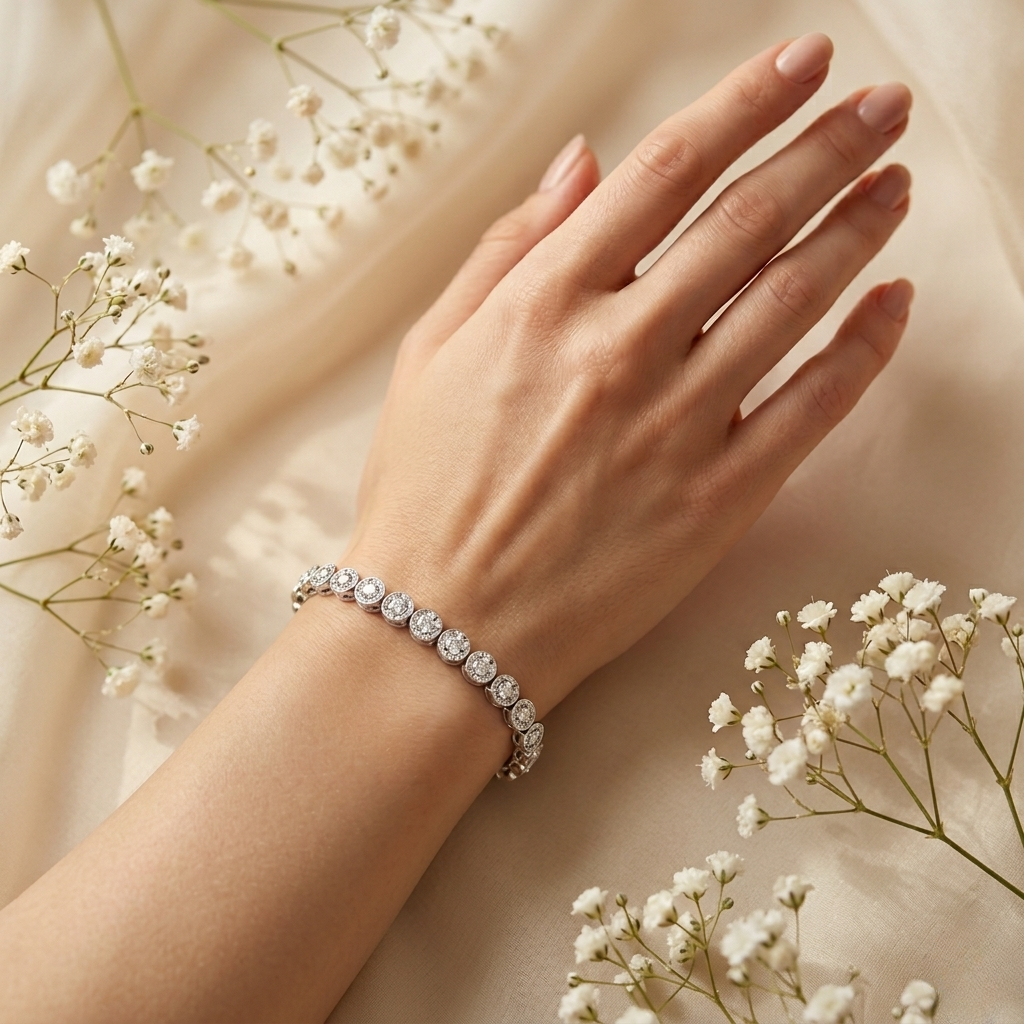 aura bezel-set diamond bracelet – finora jewelry