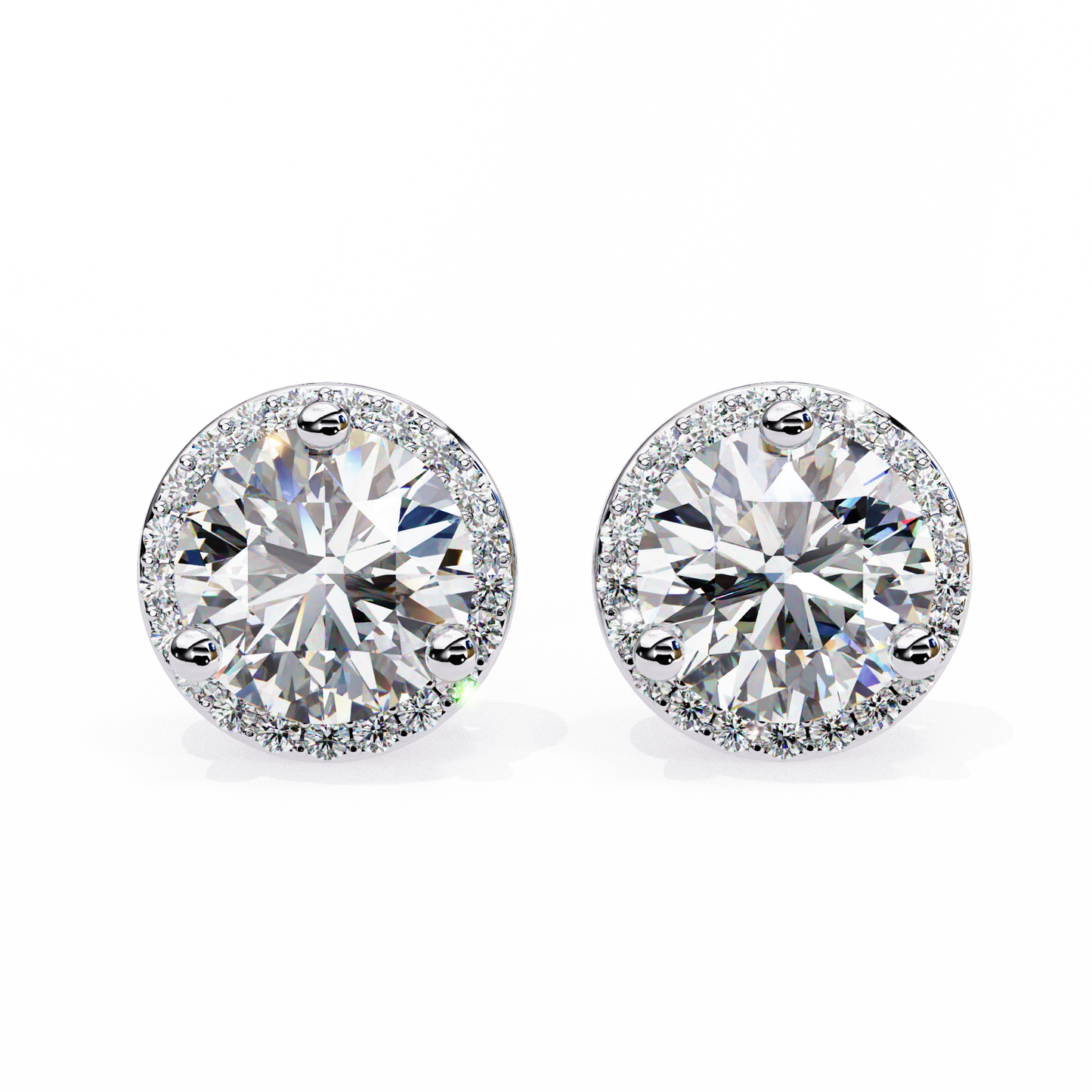 finora jewelry classic halo moissanite stud earrings | timeless elegance