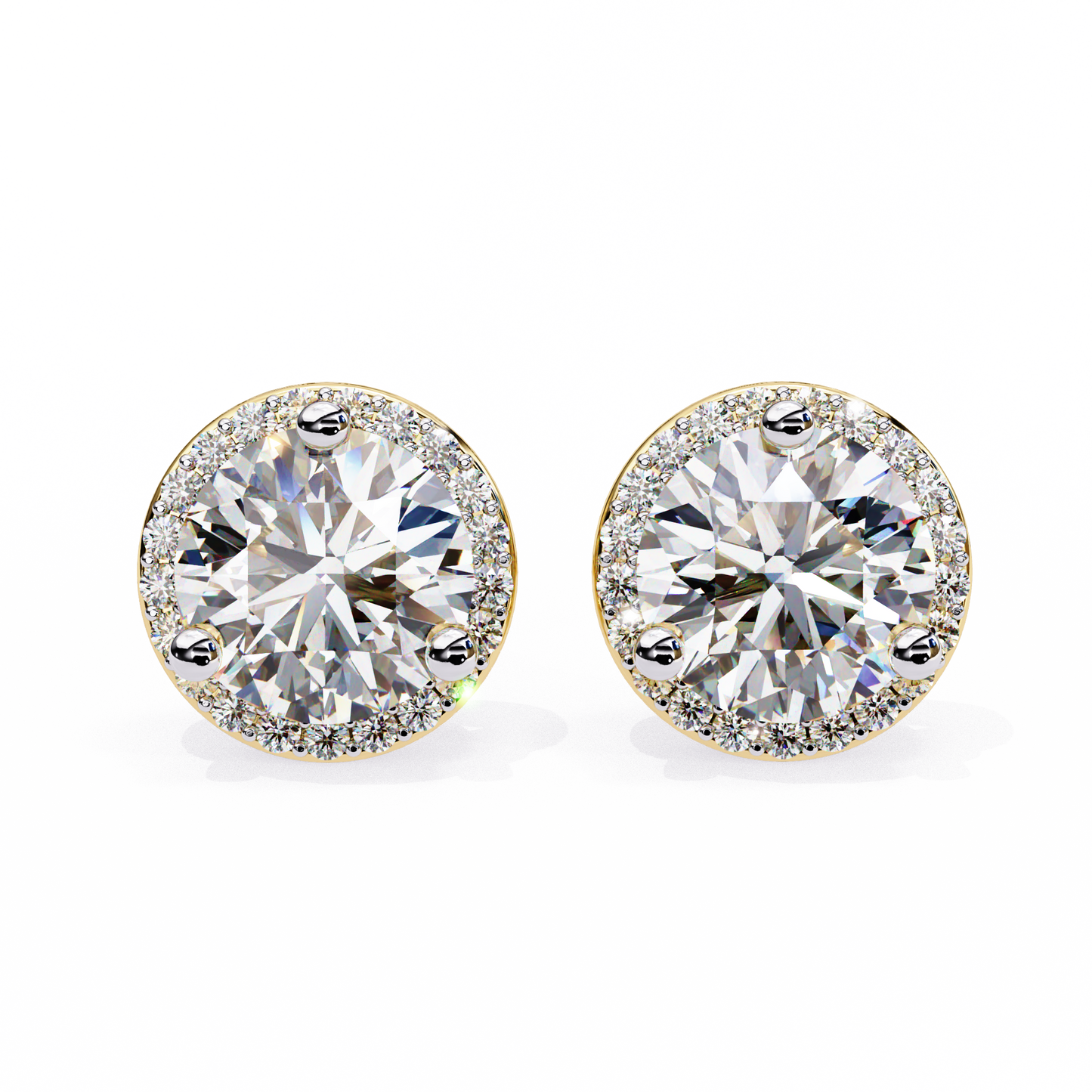 finora jewelry classic halo moissanite stud earrings | timeless elegance