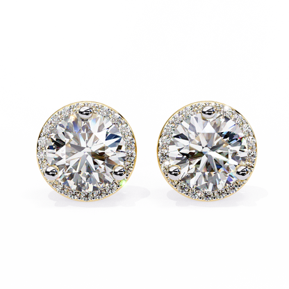 Finora Jewelry Classic Halo Moissanite Stud Earrings | Timeless Elegance