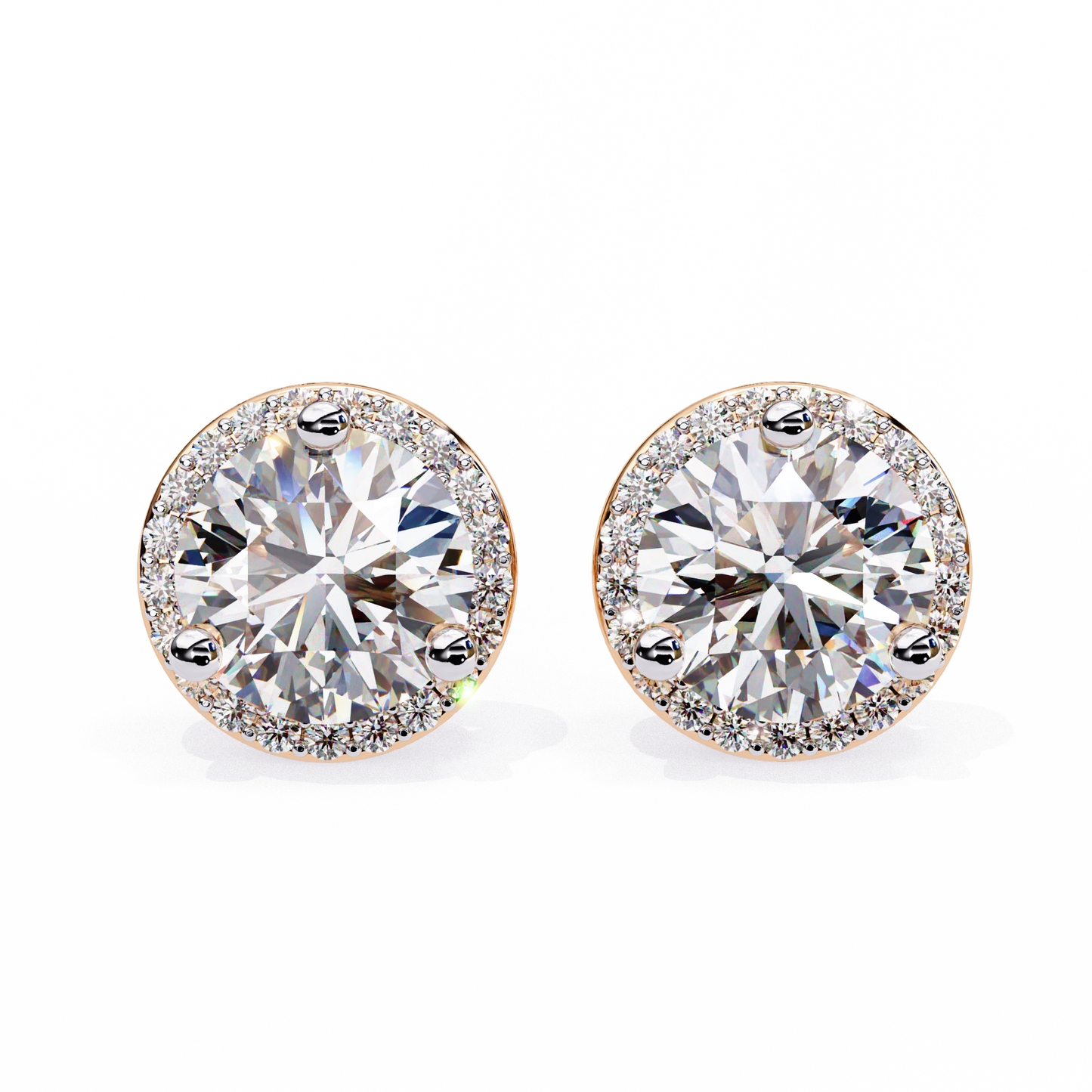 finora jewelry classic halo moissanite stud earrings | timeless elegance