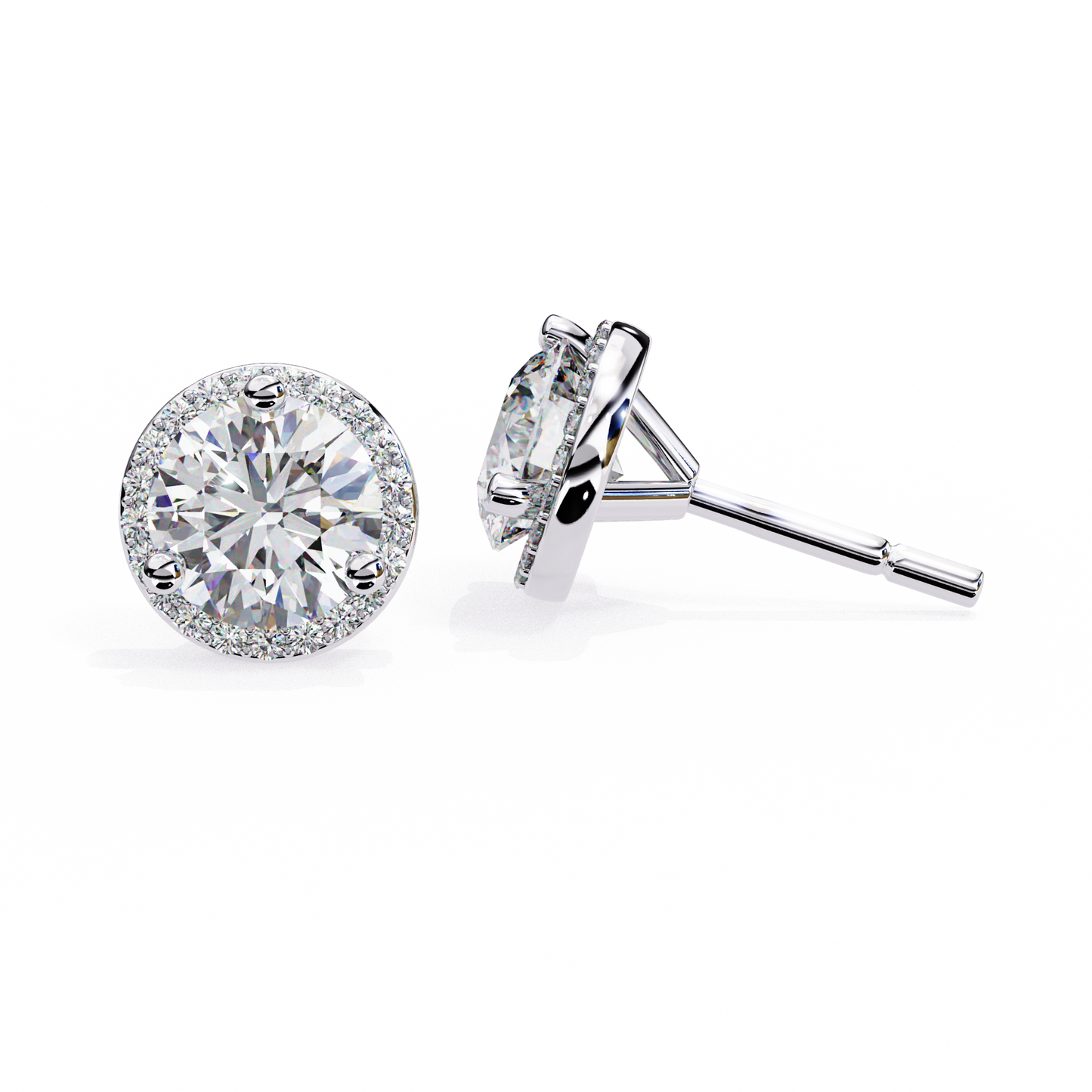 finora jewelry classic halo moissanite stud earrings | timeless elegance