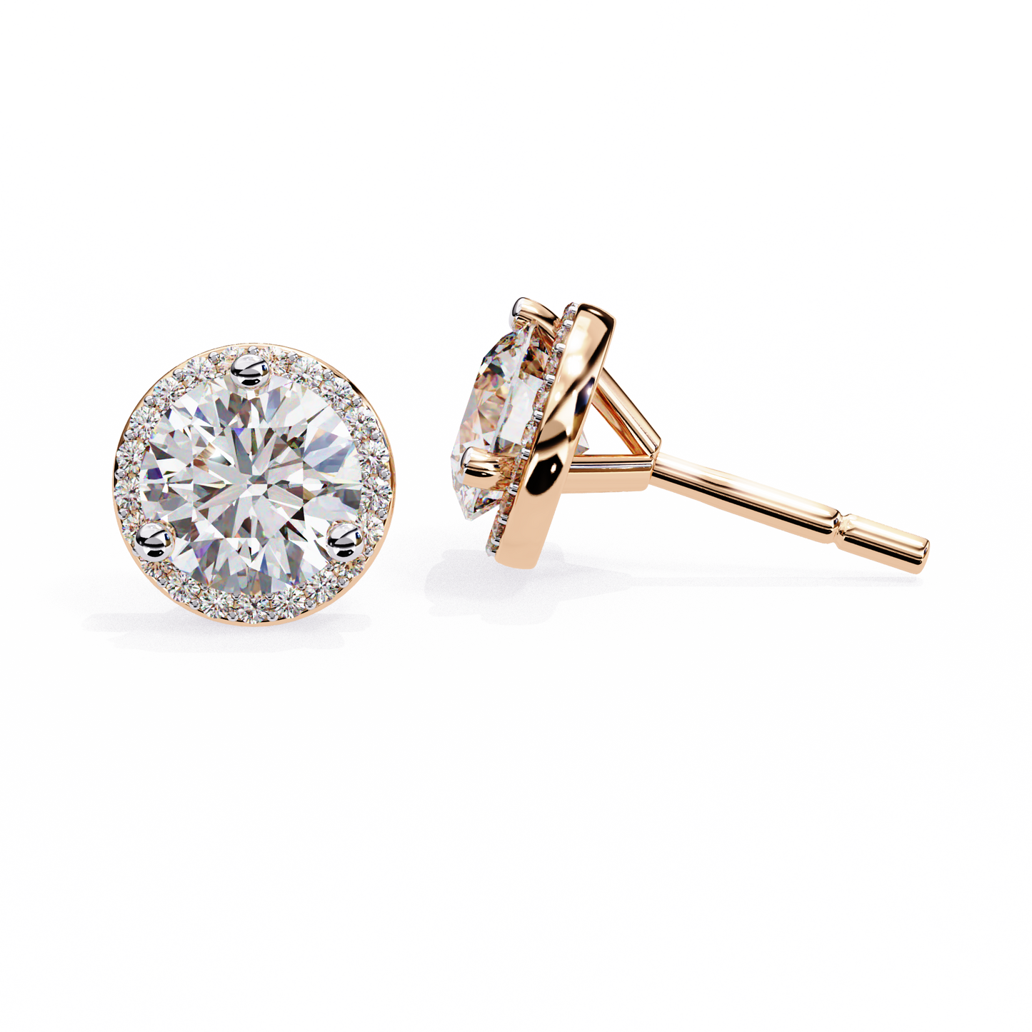 finora jewelry classic halo moissanite stud earrings | timeless elegance