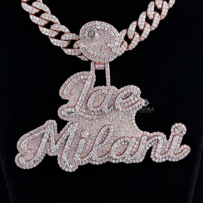 Iced-Out Custom Name Diamond-Style Custom Pendant with Custom Bail – Hip Hop Jewelry