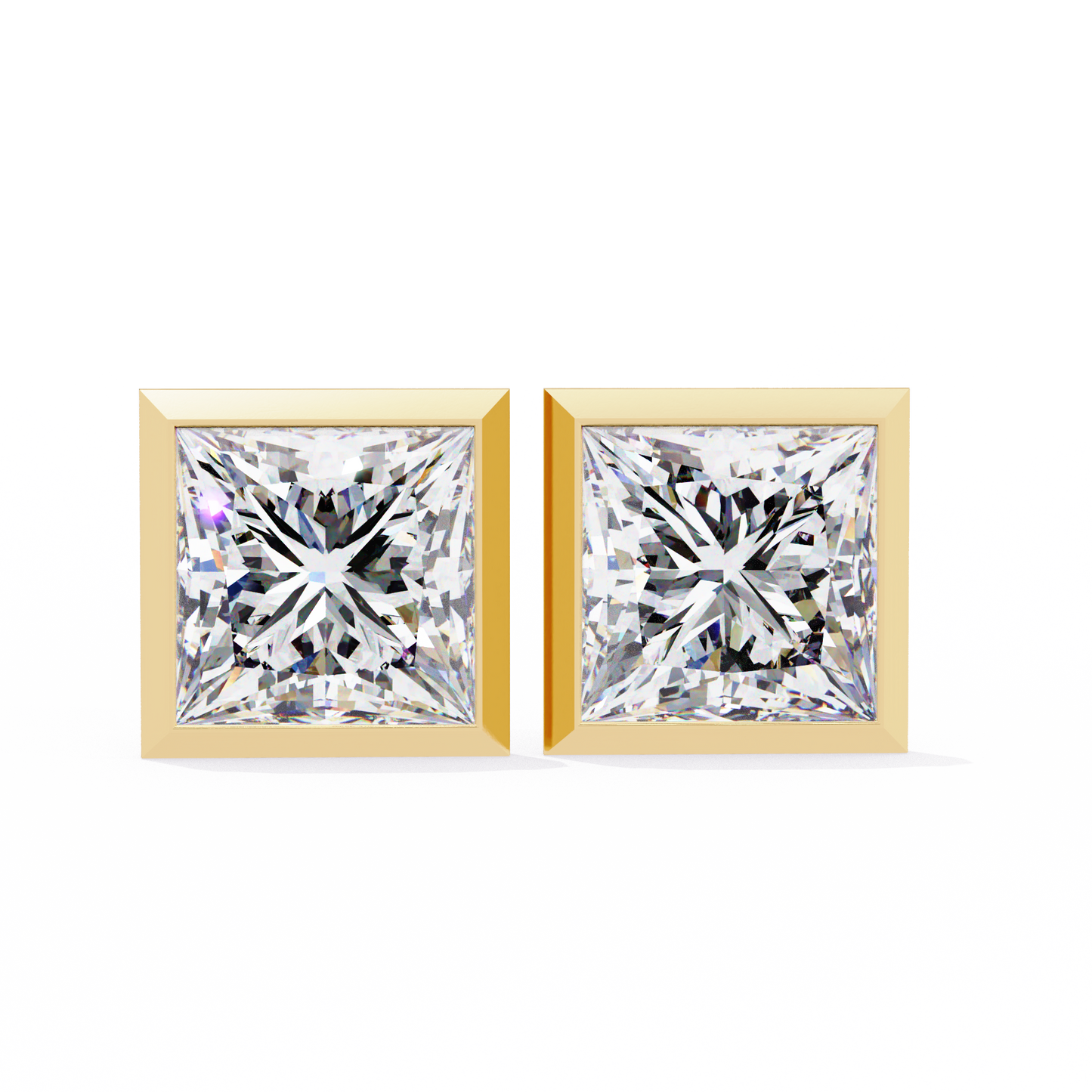 finora jewelry princess-cut moissanite stud earrings | sleek modern brilliance