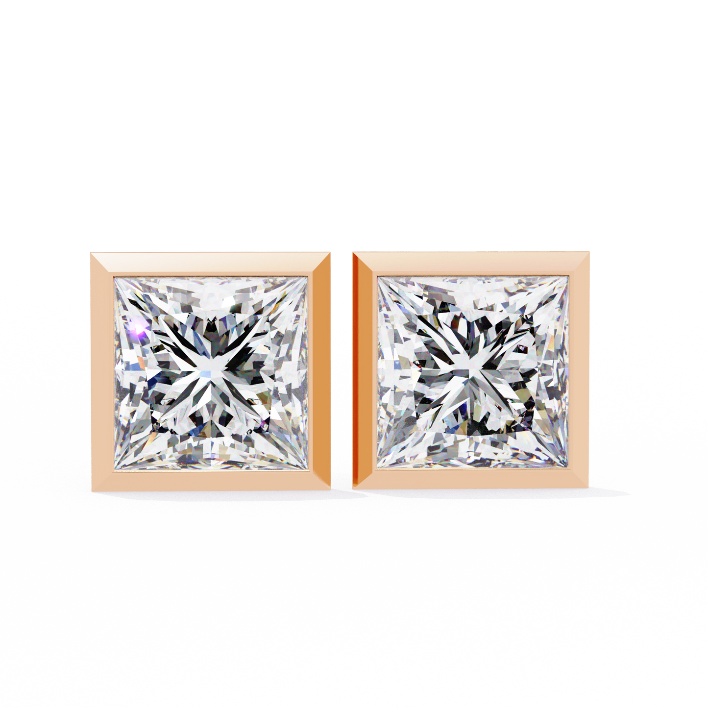 finora jewelry princess-cut moissanite stud earrings | sleek modern brilliance