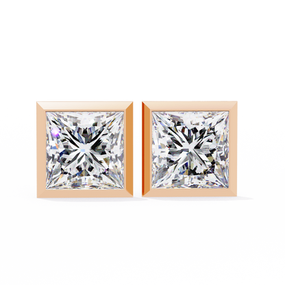 Finora Jewelry Princess-Cut Moissanite Stud Earrings | Sleek Modern Brilliance