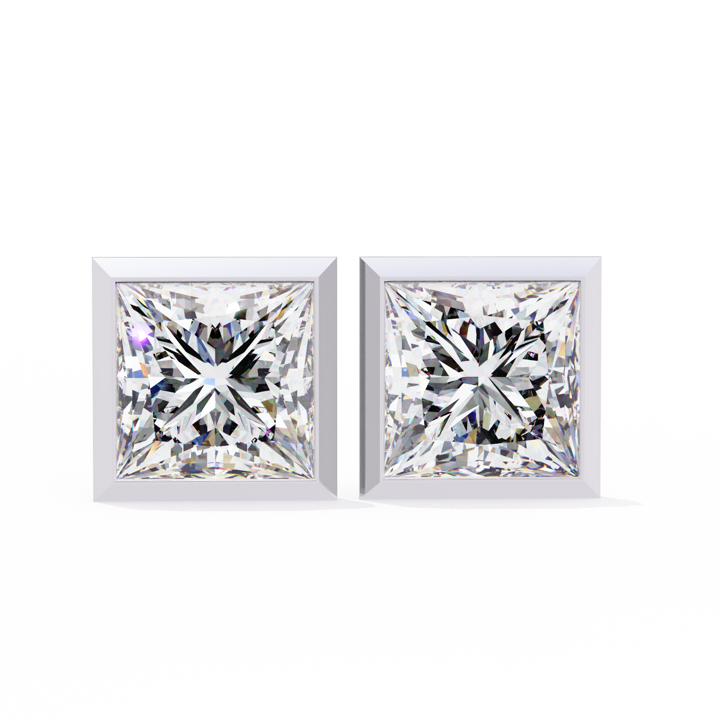 finora jewelry princess-cut moissanite stud earrings | sleek modern brilliance