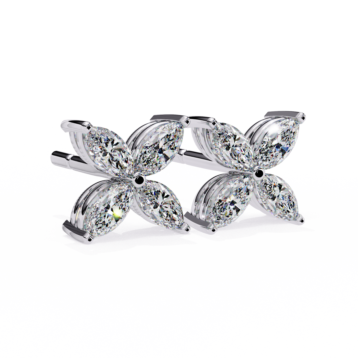 finora jewelry marquise moissanite flower stud earrings | elegant floral design