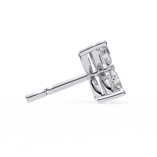 Finora Jewelry Marquise Moissanite Flower Stud Earrings | Elegant Floral Design