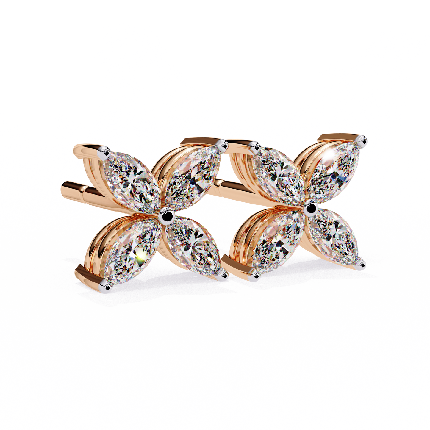 finora jewelry marquise moissanite flower stud earrings | elegant floral design