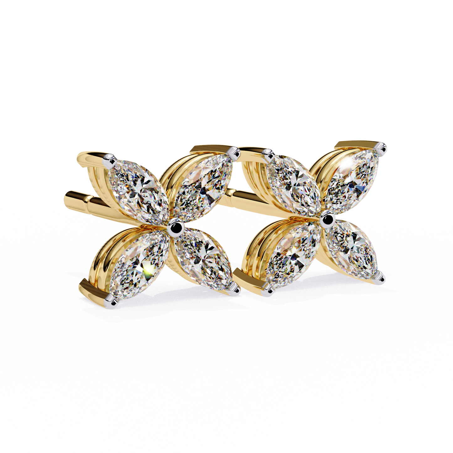finora jewelry marquise moissanite flower stud earrings | elegant floral design