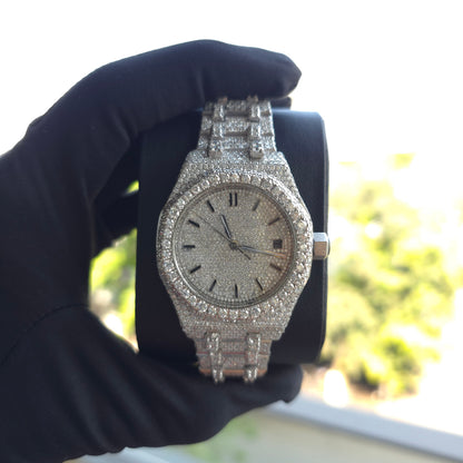 White Iced Out 36mm Women Watch – Bust Down Watch