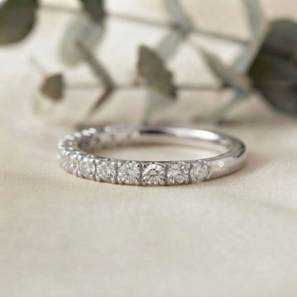 Classic Pavé Diamond Eternity Band Ring in 925 Silver, 10K/14K Gold (Rose/White/Yellow), & Platinum – Finora Jewelry