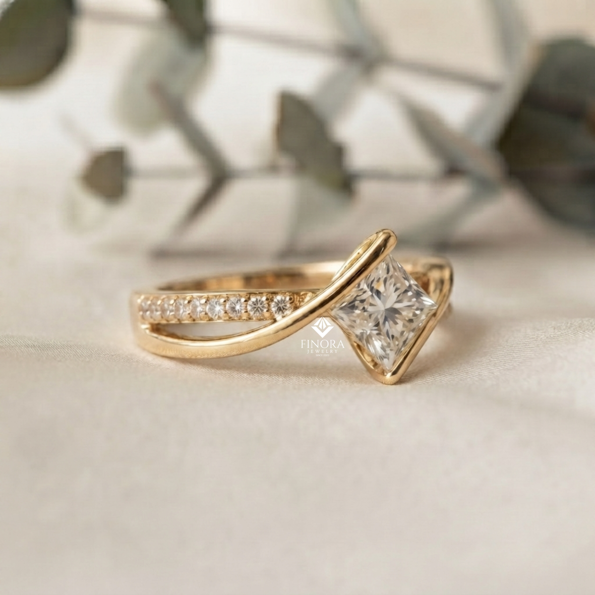 princess cut engagement ring – elegant bridal style