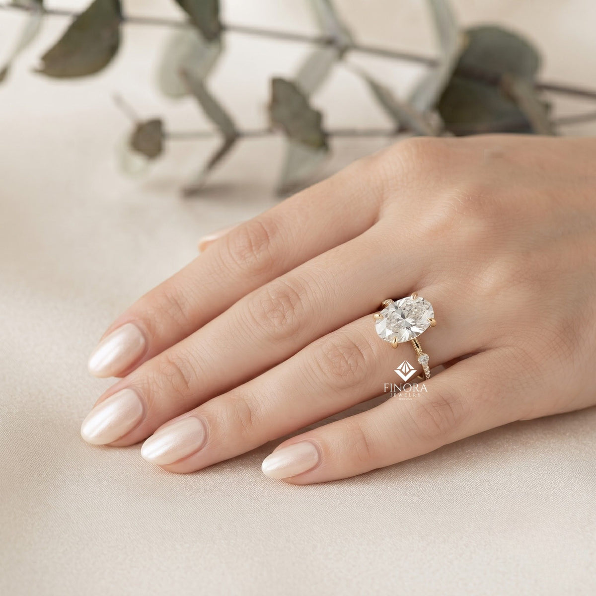 oval cut diamond ring  –  fine jewelry engagement ring