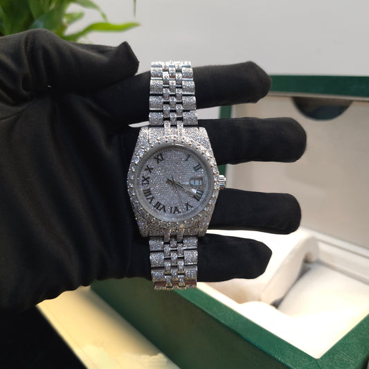 White Iced Out 36mm Women Watch – Bust Down Watch