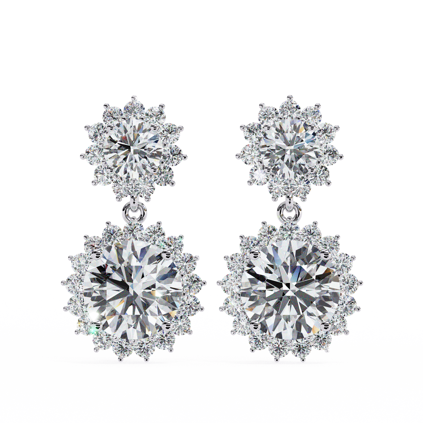 vintage floral halo drop earrings | finora jewelry