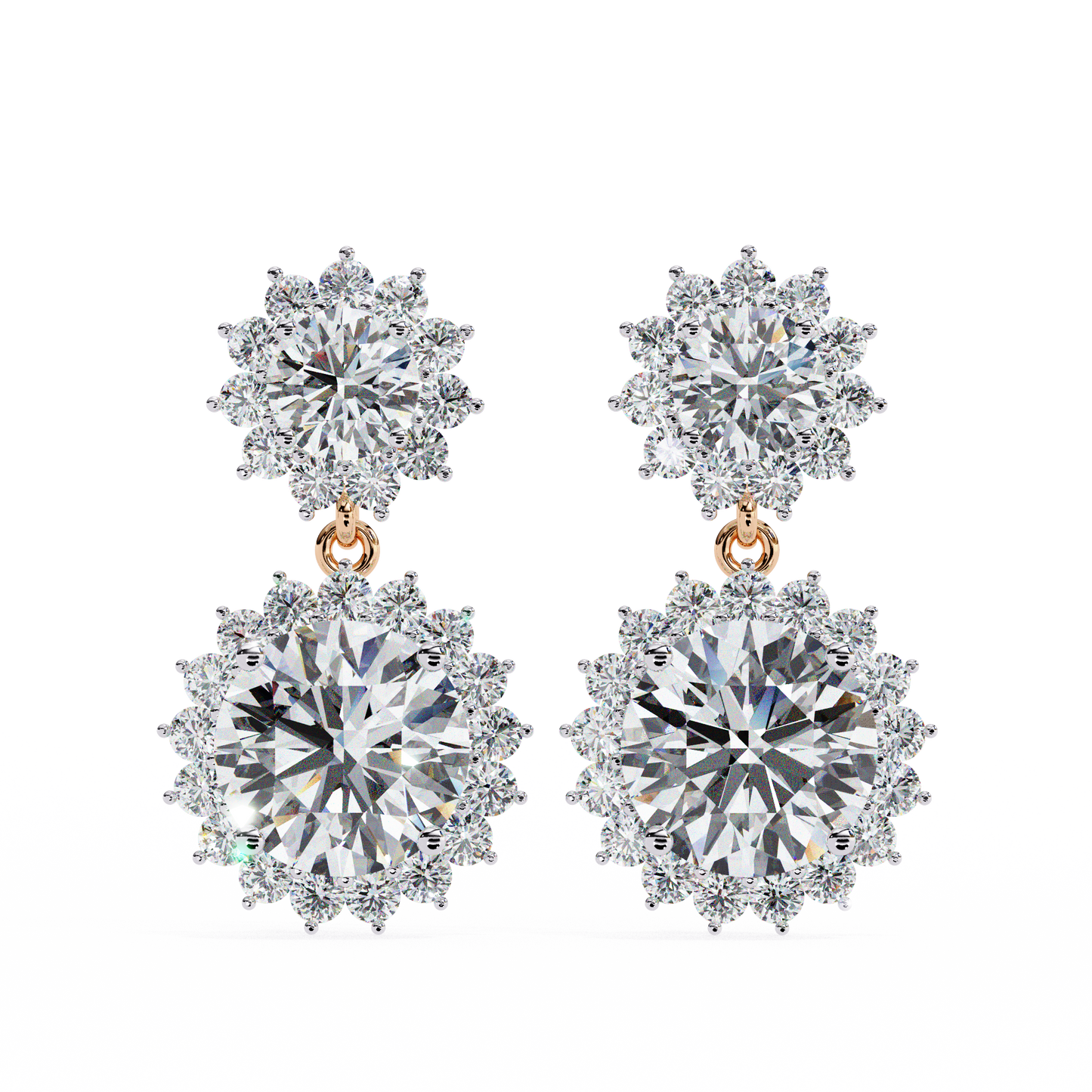 vintage floral halo drop earrings | finora jewelry