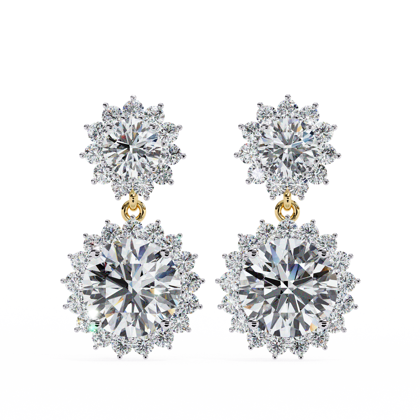 vintage floral halo drop earrings | finora jewelry
