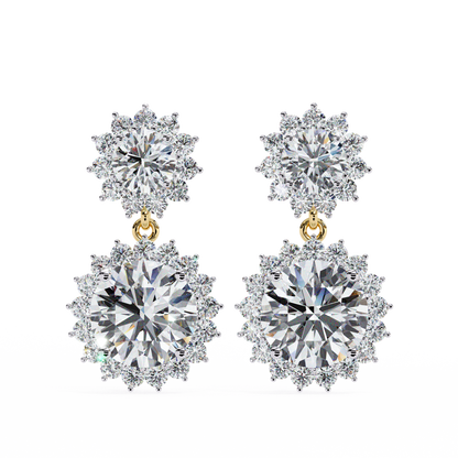 Vintage Floral Halo Drop Earrings | Finora Jewelry