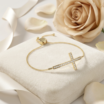 Liora Petite Cross Diamond Bracelet – Finora Jewelry