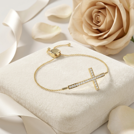 Liora Petite Cross Diamond Bracelet – Finora Jewelry