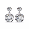 Modern Bezel Drop Moissanite Earrings | Finora Jewelry