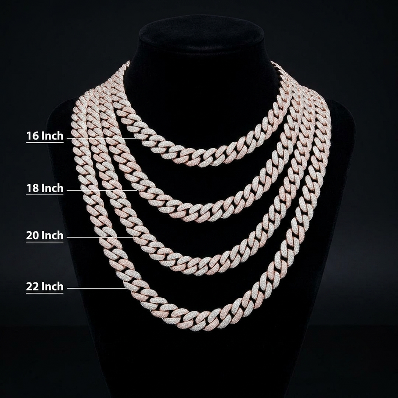 iced out rose gold miami cuban chain