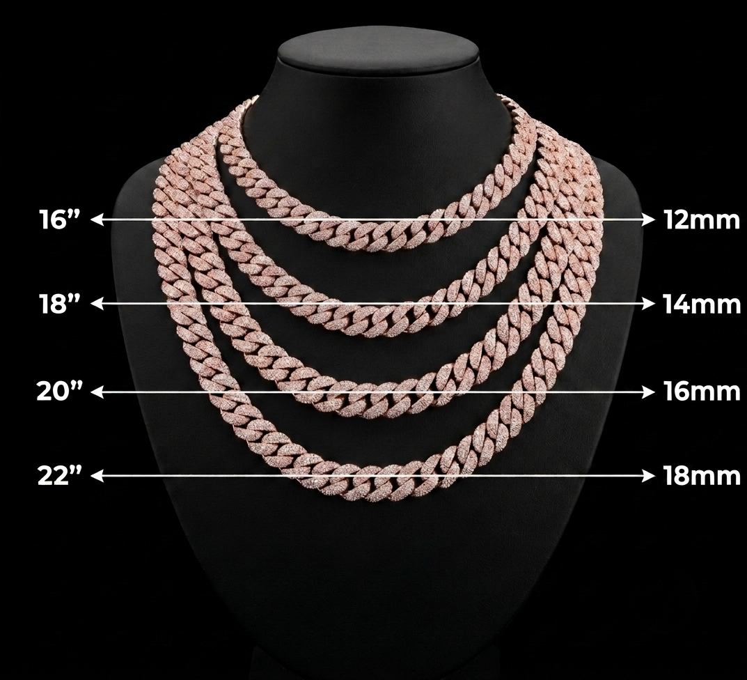 rose gold miami cuban link chain - iced out choker