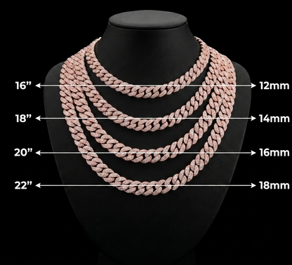 Rose Gold Miami Cuban Link Chain - Iced Out Choker