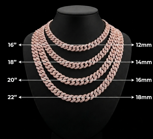 Rose Gold Miami Cuban Link Chain - Iced Out Choker