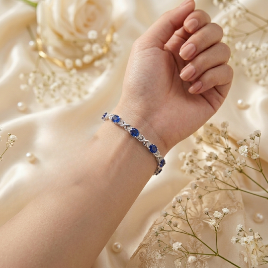 Celeste Sapphire & Moissanite Twist Bracelet – Finora Jewelry