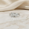 Emerald & Round Cut Toi et Moi Diamond Ring in Silver, Gold, or Platinum – Finora Jewelry