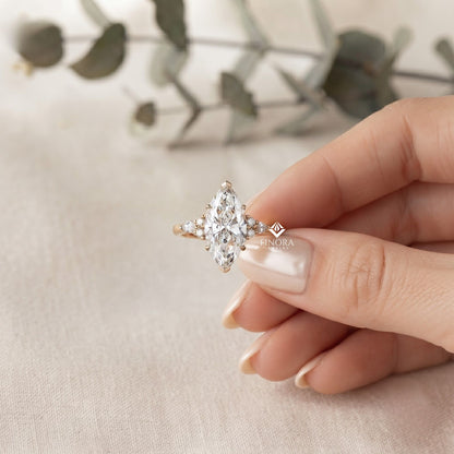 Marquise Cluster Bridal Set – Celestial Crown Ring