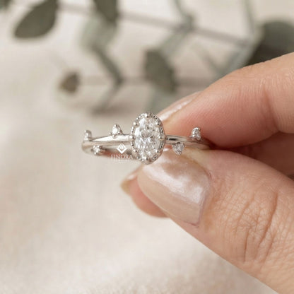Dainty Branch Stacking Ring – Minimalist Diamond Twig Band  – Delicate Nature Inspired Jewelry