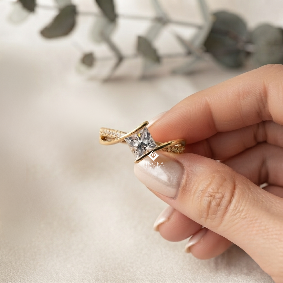 princess cut engagement ring – elegant bridal style