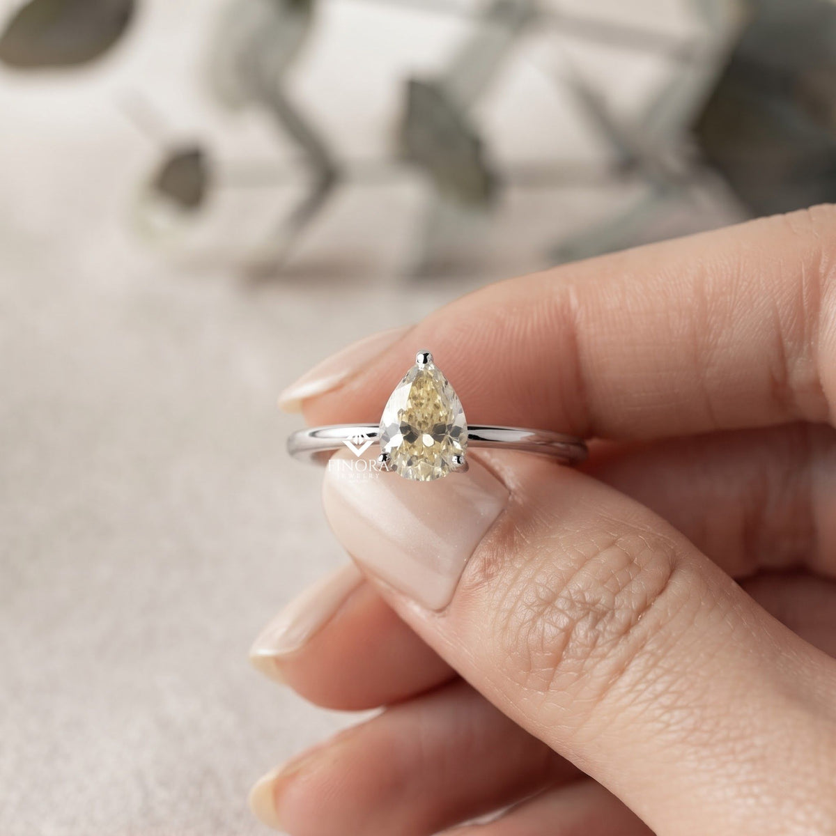 sunshine yellow oval gem ring  –  14k gold elegant engagement ring
