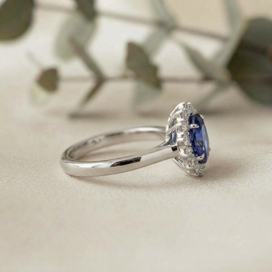 Blue Sapphire Engagement Ring | Sapphire Diamond Engagement Ring