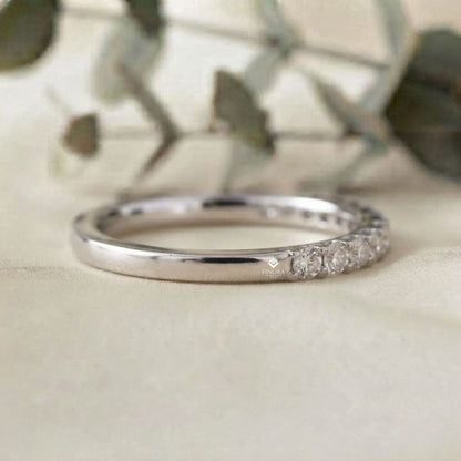 Classic Pavé Diamond Eternity Band Ring in 925 Silver, 10K/14K Gold (Rose/White/Yellow), & Platinum – Finora Jewelry
