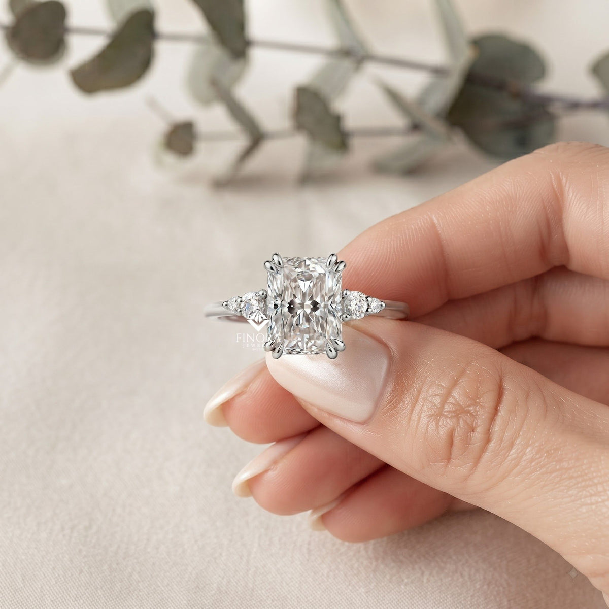radiant cut vintage engagement ring – luxury gold bridal ring