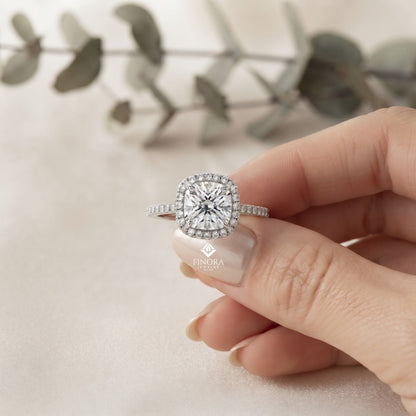 Cushion Cut Halo Ring – Perfect for Engagements or Milestone Anniversaries